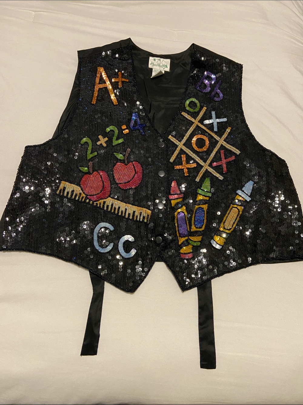 Vintage The Quaker Factory sequin teacher vest